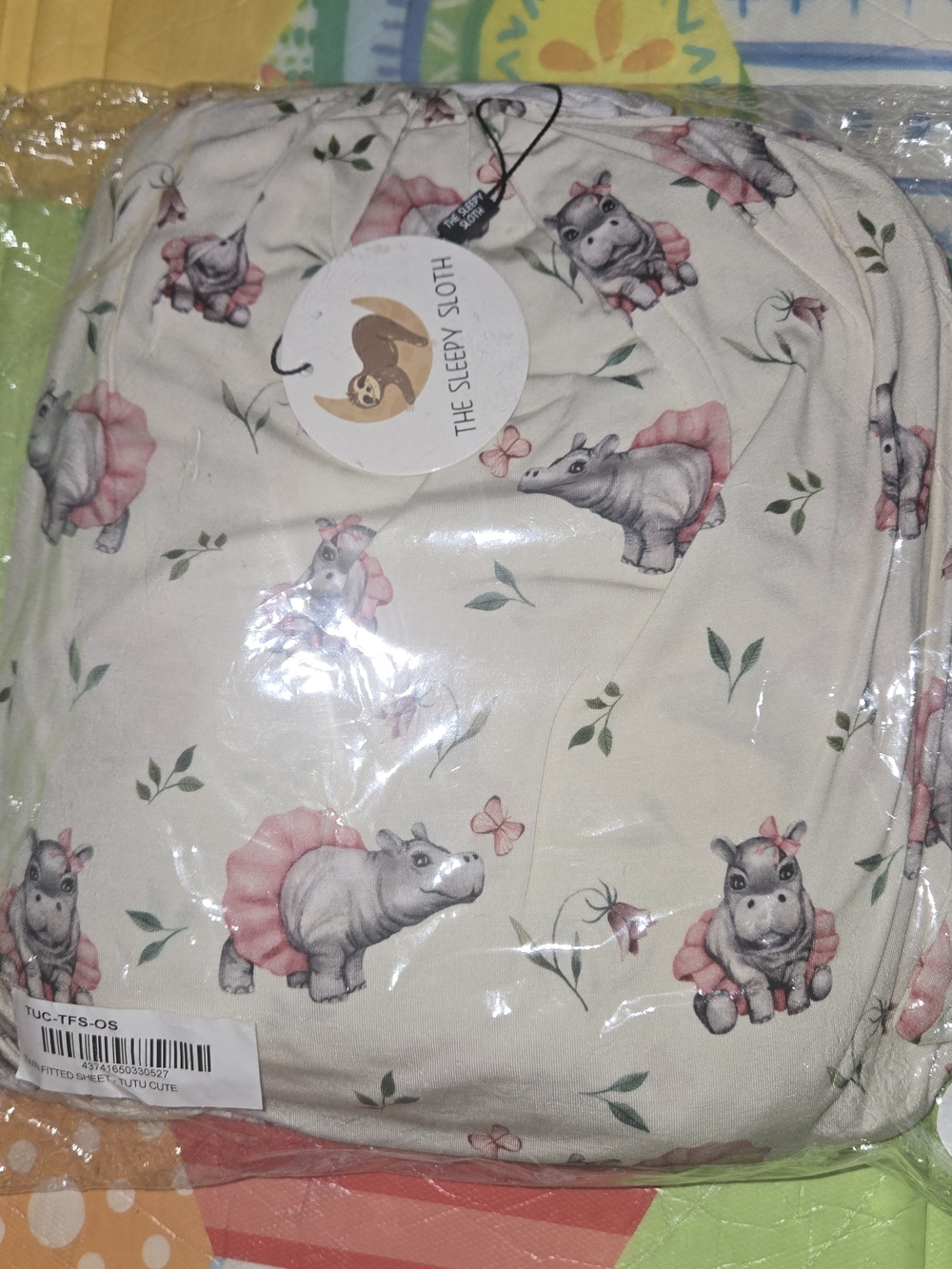 The Sleepy Sloth Tutu Cute Twin/full FittedSheet bamboo Bedding